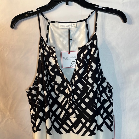 Bisou Bisou Black & Cream Sleeveless Dress 12 - Picture 2 of 10